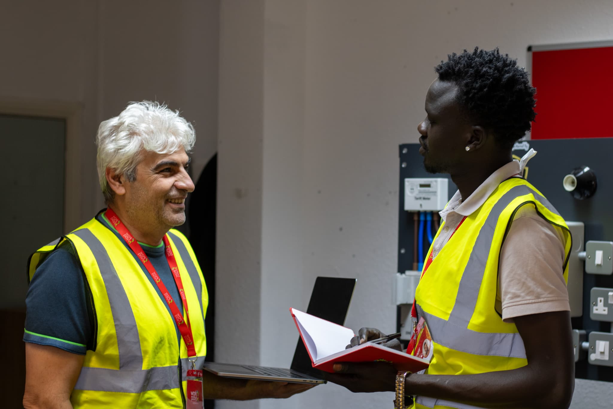 Paired practical work at the training boards in our Derby centre